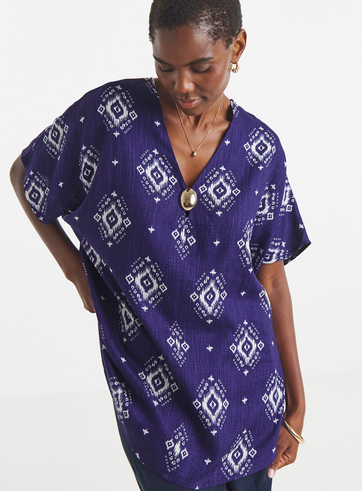 JD WILLIAMS Linen Mix Tunic 10 - Image 1 thumbnail